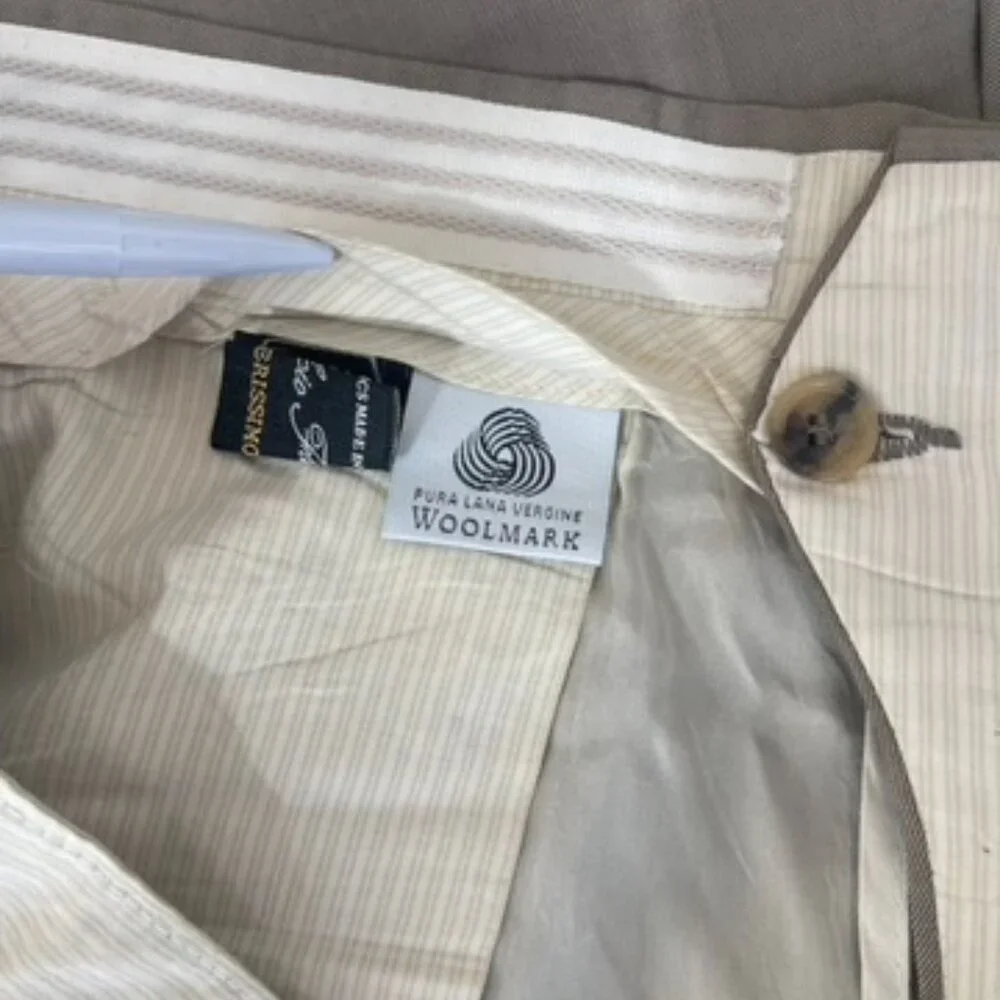 Pal Zileri Gruppo Forall Pure Virgin Wool Woolmark Men's Pants Size 54